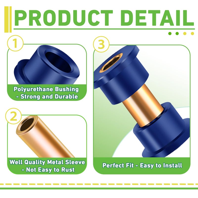 Drive-up Club Car DS Bushings and Sleeve Kit, Polyurethane Bushings Kit Fits for Front Upper A Arm Suspension DS 1992-up Models, Replaces OEM 1016346 - Image 2